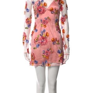 For Love And Lemons Pink Floral Dress